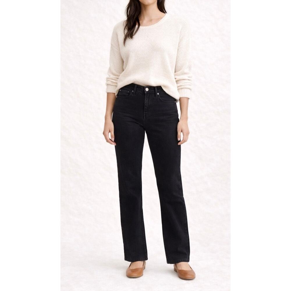Levi’s 505 Straight Leg Black Jeans Mid Rise 5 Pocket Denim Size 8